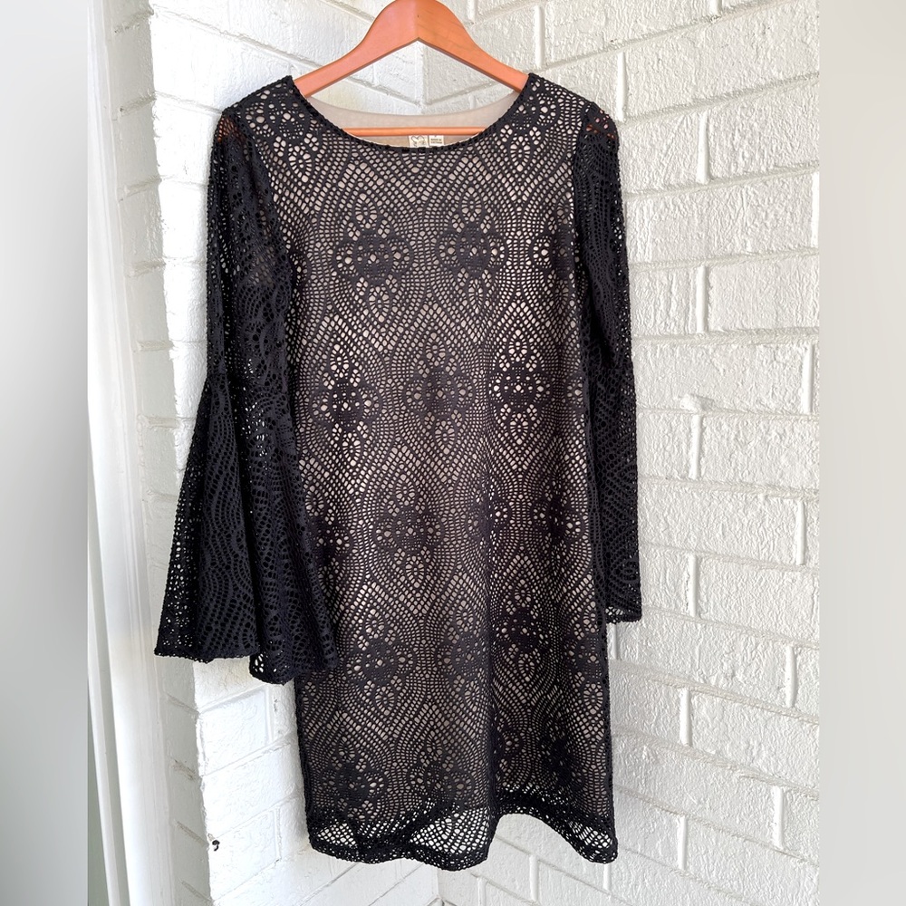Beautiful black dress with bell sleeves